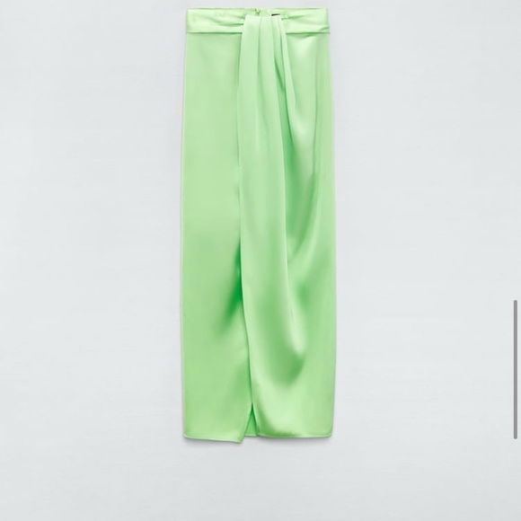 ZARA SATIN EFFECT MIDI SKIRT M - Picture 6 of 11